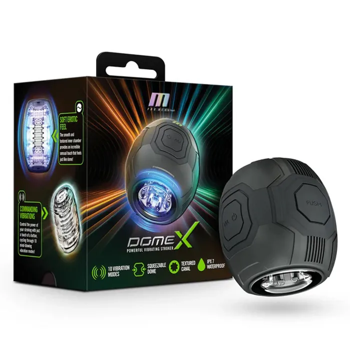 M for Men Dome X Vibrating Masturbator Black Blush Male Sex Toys