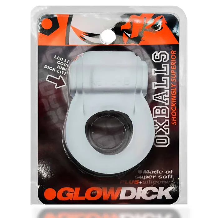 Oxballs Male Sex Toys Glowdick Cockring With Led Clear Ice
