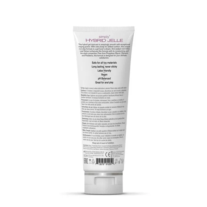 Wicked Simply Hybrid Jelle Lubricant with Olive Leaf Extract 4oz Wicked Sensual Care Lubricants