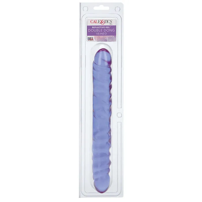 Dildos CAL EXOTICS Reflective Gel Veined Double DongPurple 12