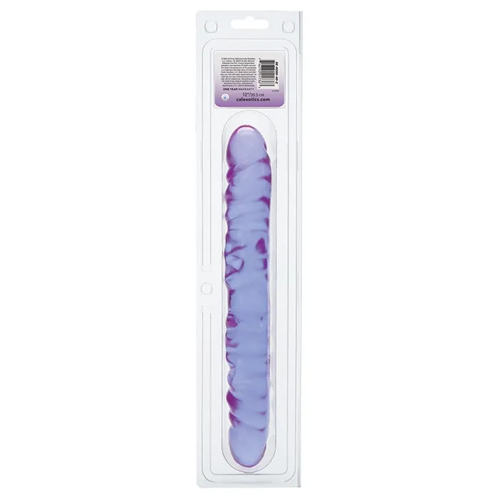 Dildos CAL EXOTICS Reflective Gel Veined Double DongPurple 12