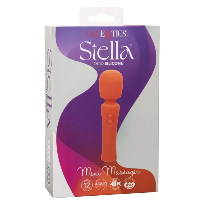 Female Sex Toys California Exotic Novelties Stella Liquid Silicone Mini Massager Orange Premium Body Massager with 12 Functions