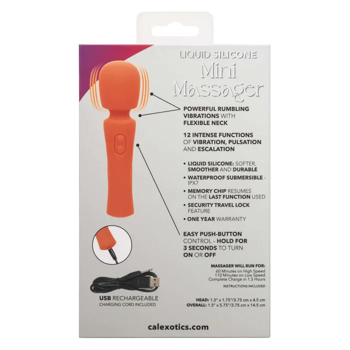Female Sex Toys California Exotic Novelties Stella Liquid Silicone Mini Massager Orange Premium Body Massager with 12 Functions