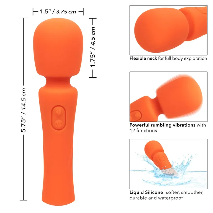 Female Sex Toys California Exotic Novelties Stella Liquid Silicone Mini Massager Orange Premium Body Massager with 12 Functions