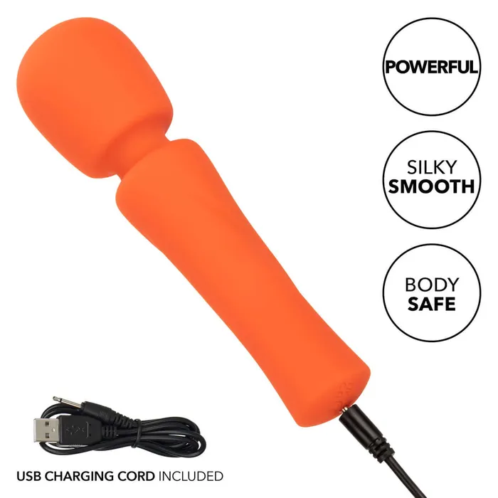Female Sex Toys California Exotic Novelties Stella Liquid Silicone Mini Massager Orange Premium Body Massager with 12 Functions