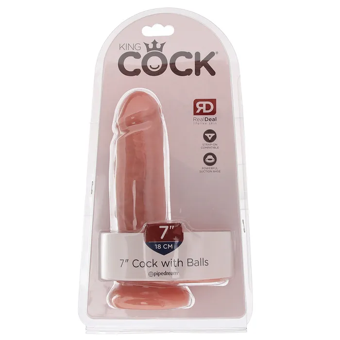 Pipedream King Cock 7 Inch Cock with Balls in Flesh Dildos