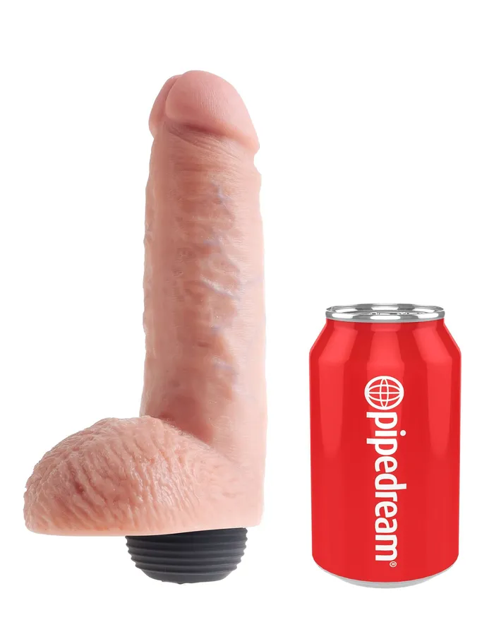 Pipedream Products Dildos King Cock 8 inches Squirting Cock with Balls Beige Dildo