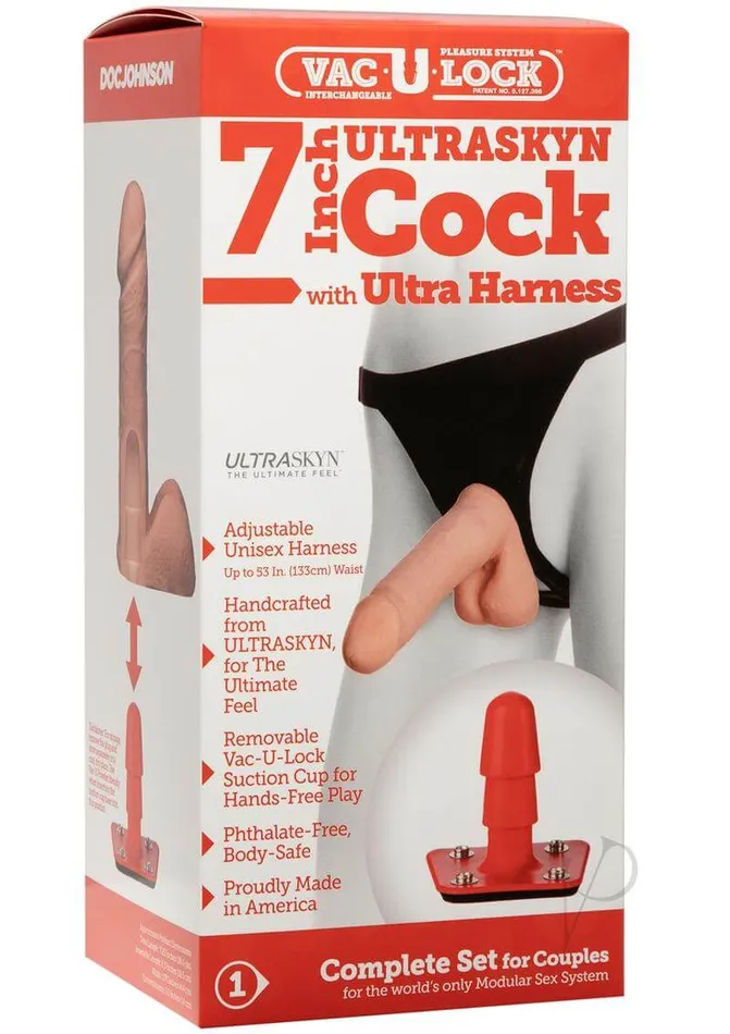 Ultimate StrapOn Fun with Ultra Harness 2 and 7Inch UR3 Cock Doc Johnson Enterprises Female Sex Toys Ultimate StrapOn Fun with Ultra Harness 2 and 7Inch UR3 Cock Doc Johnson Enterprises Female Sex Toys