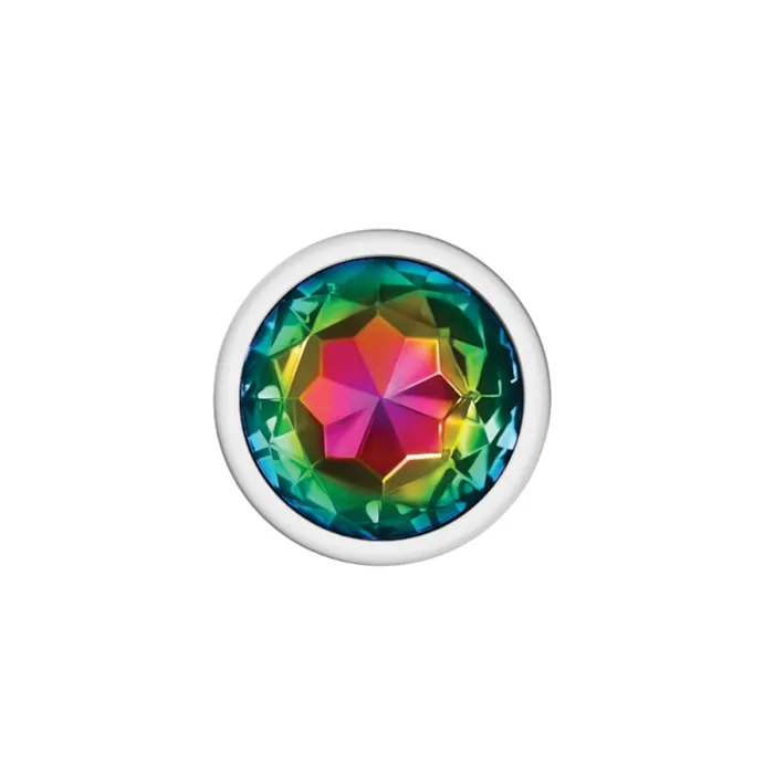 Cheeky Charms Silver Metal Butt Plug Round Rainbow Large Viben Anal Cheeky Charms Silver Metal Butt Plug Round Rainbow Large Viben Anal