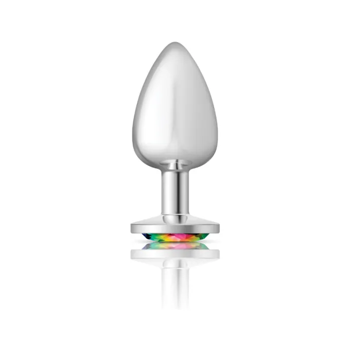 Cheeky Charms Silver Metal Butt Plug Round Rainbow Large Viben Anal Cheeky Charms Silver Metal Butt Plug Round Rainbow Large Viben Anal