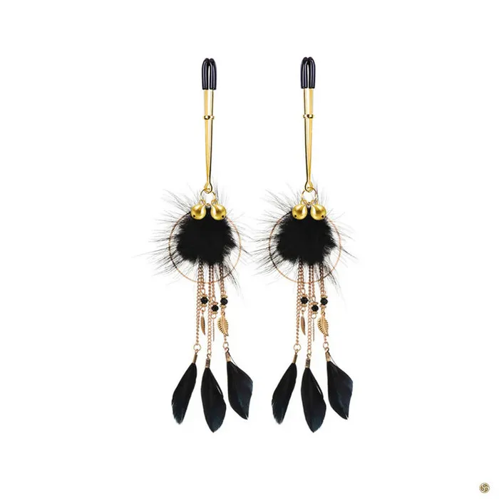LOVE RING Male Sex Toys LOVE RING Boho Feather Nipple Clamps with Small Brass Bells LOVE RING Male Sex Toys LOVE RING Boho Feather Nipple Clamps with Small Brass Bells