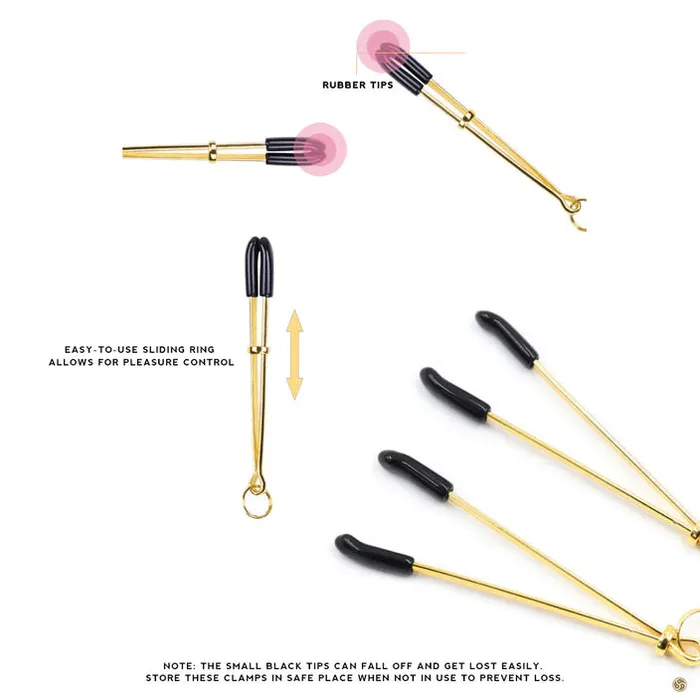LOVE RING Male Sex Toys LOVE RING Boho Feather Nipple Clamps with Small Brass Bells