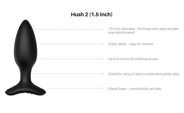 Lovense Anal Lovense Hush 2 Butt Plug Black Lovense Anal Lovense Hush 2 Butt Plug Black