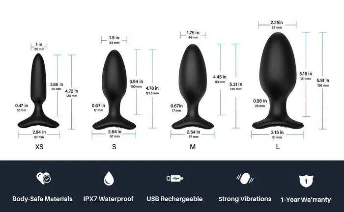 Lovense Anal Lovense Hush 2 Butt Plug Black Lovense Anal Lovense Hush 2 Butt Plug Black