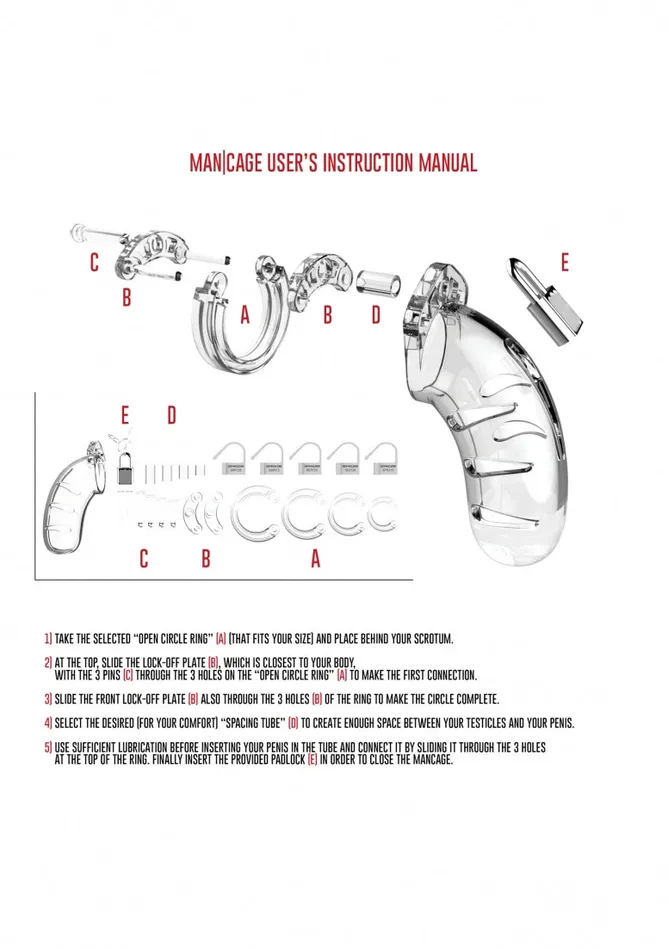 Shots America ManCage Plastic Chastity Cage Model 02 Male Sex Toys