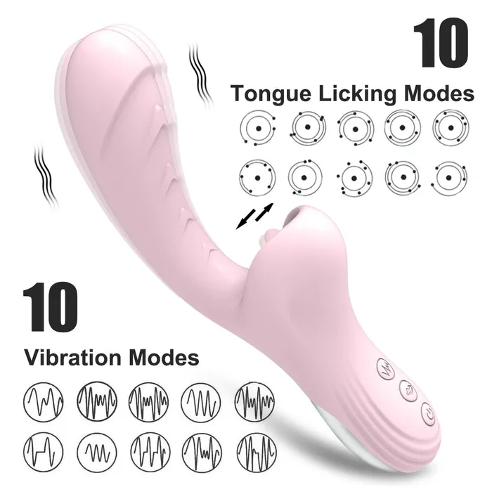 Touch Honey Tongue Licking Dildo Vibrators With 10 Licking Vibrating Pleasure Clit Clitoris Stimulator Female Sex Toys