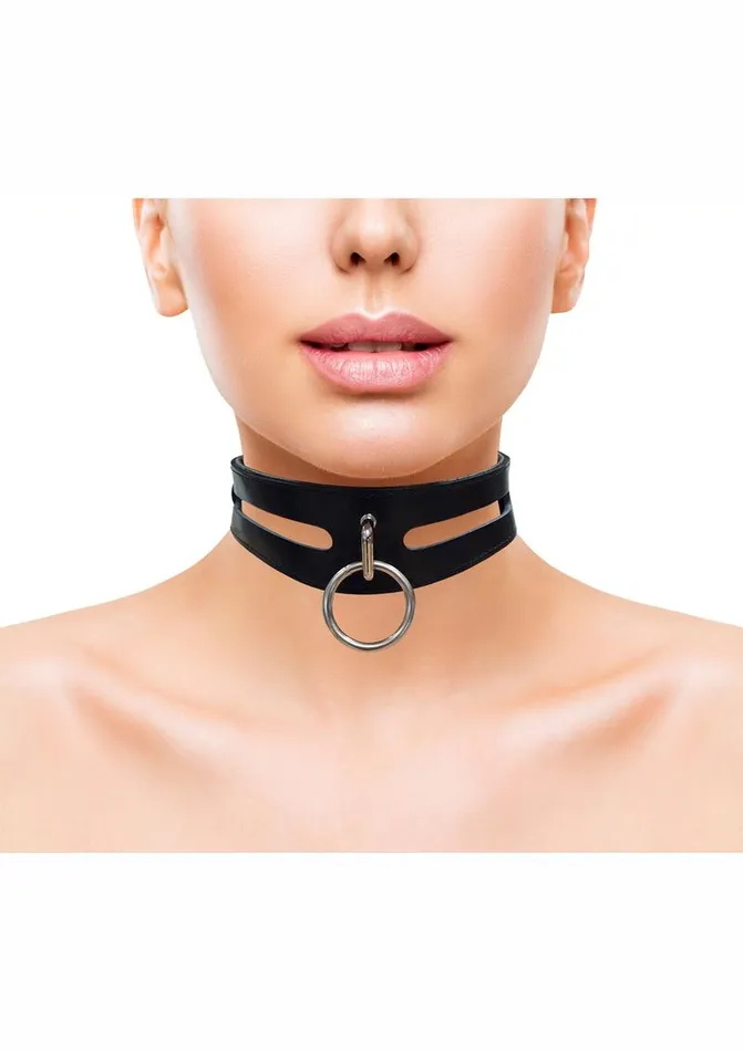 Couples Rouge Rouge Leather Fashion Bondage Collar with ORing