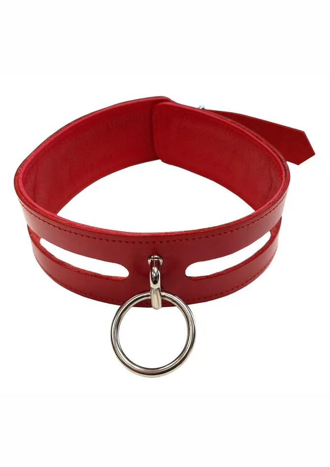 Couples Rouge Rouge Leather Fashion Bondage Collar with ORing