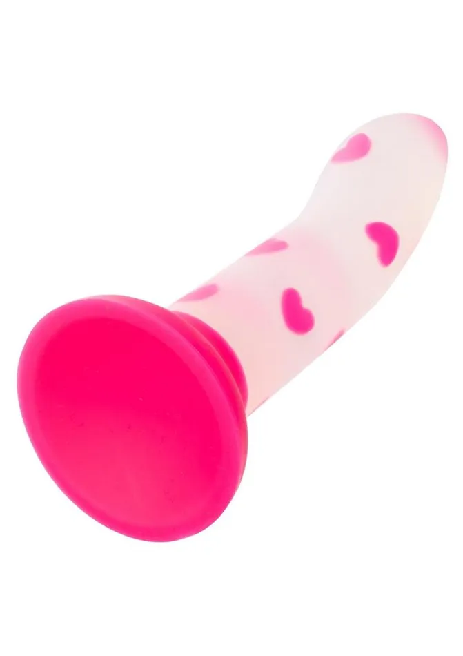 Glow Stick Heart Silicone Glow In The Dark Dildo with Suction Base Glow Stick Female Sex Toys