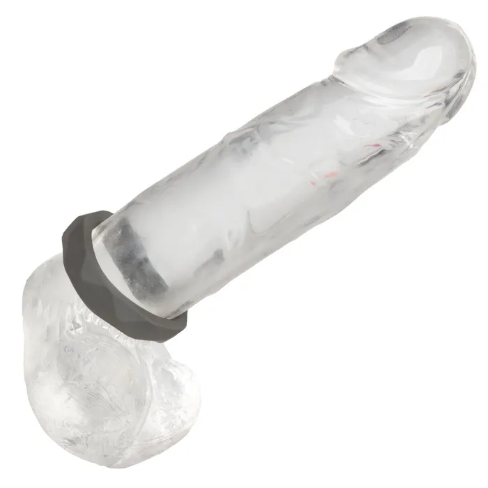CalExotics Alpha Liquid Silicone Prolong Prismatic Ring Gray Male Sex Toys