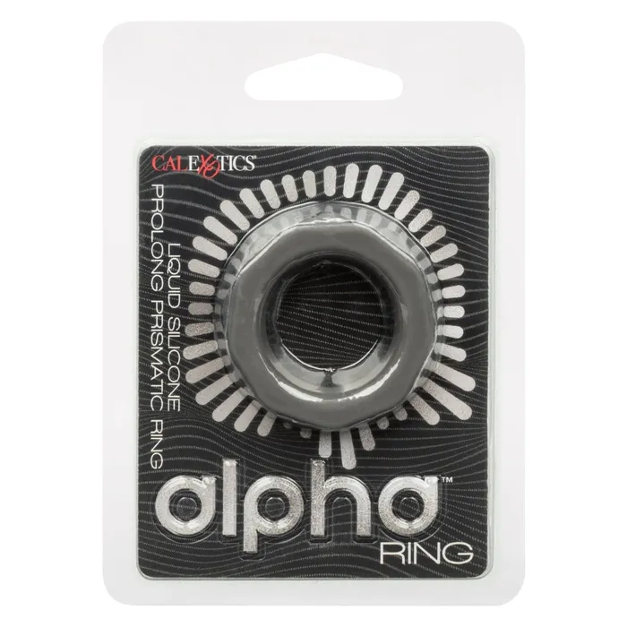 CalExotics Alpha Liquid Silicone Prolong Prismatic Ring Gray Male Sex Toys