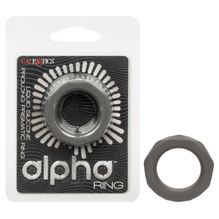 CalExotics Alpha Liquid Silicone Prolong Prismatic Ring Gray Male Sex Toys