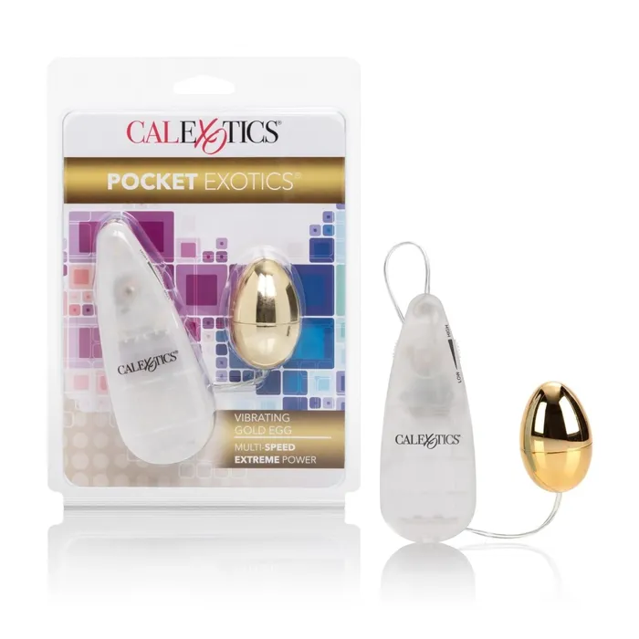 Female Sex Toys Pocket Exotics Vibrating Egg Gold CalExotics