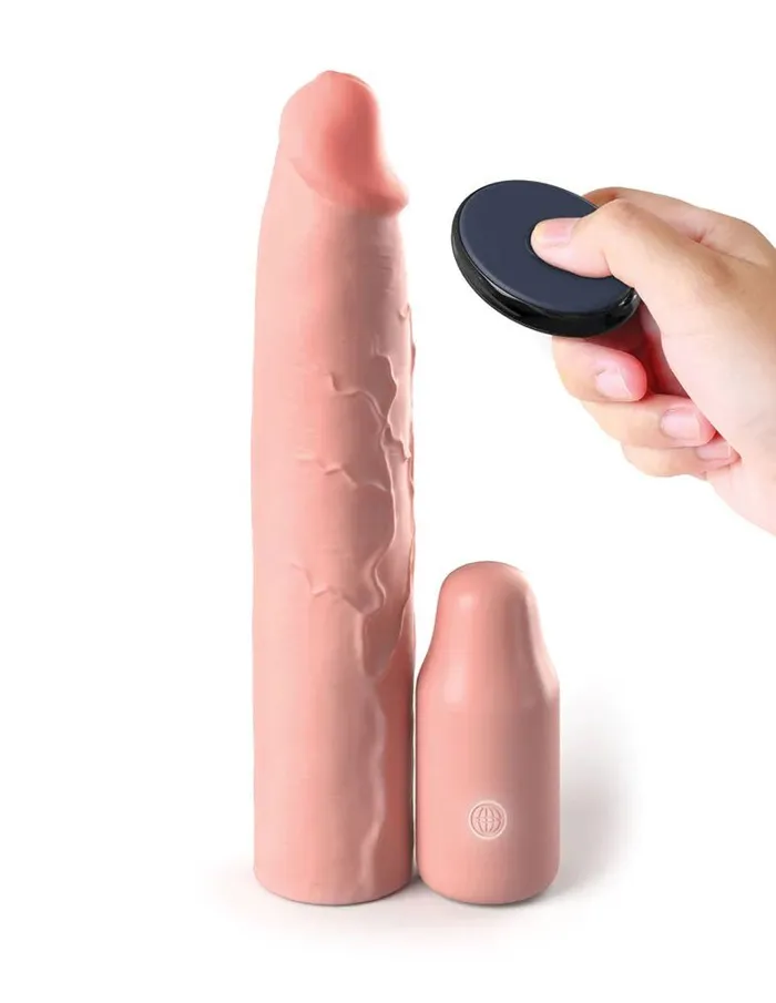Pipedream Male Sex Toys Fantasy XTensions Elite 9 Inch Sleeve Vibrating 3 Inch Plug With Remote Pipedream Male Sex Toys Fantasy XTensions Elite 9 Inch Sleeve Vibrating 3 Inch Plug With Remote