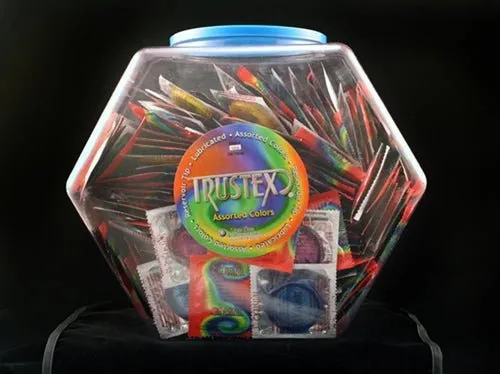 Trustex Assorted Colors Lubricated Condoms 288 Piece Fishbowl Trustex Couples Trustex Assorted Colors Lubricated Condoms 288 Piece Fishbowl Trustex Couples