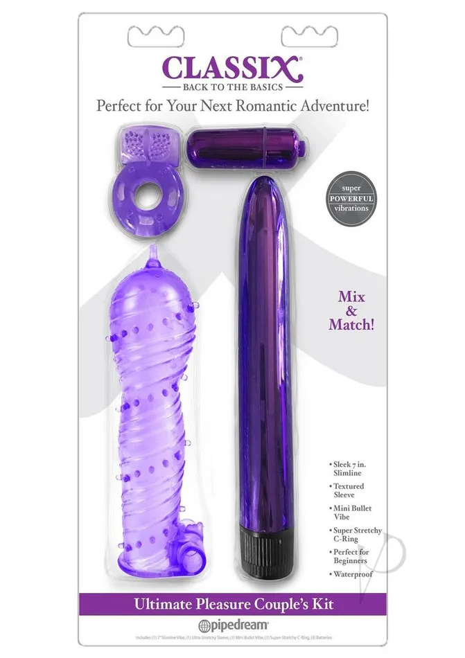 Classix Vibrators Classix Ult Pleasure Couples Kit Purp
