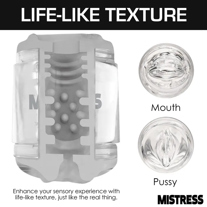 Curve Toys Male Sex Toys Double Shot Mouth And Pussy Stroker Clear