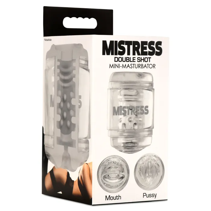 Curve Toys Male Sex Toys Double Shot Mouth And Pussy Stroker Clear