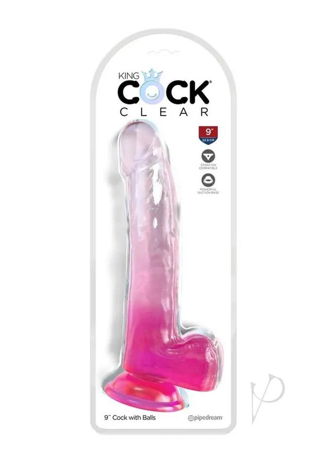 Dildos King Cock Kc 9 Cock Clear Wballs Pink