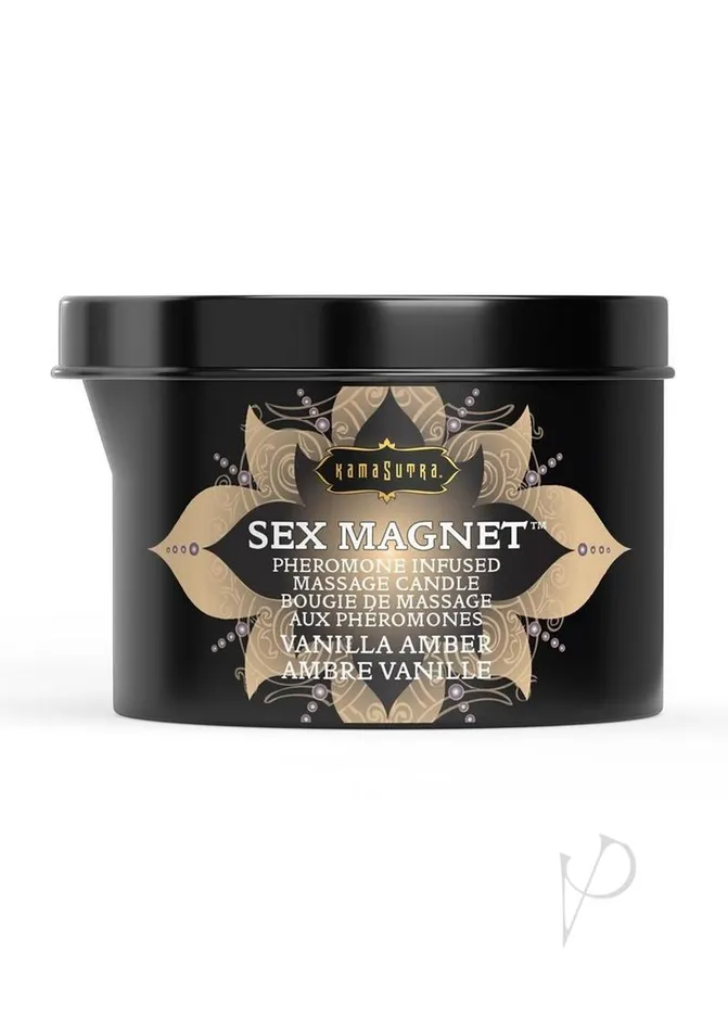 Dildos Sex Magnet Vanilla Amber Candle 6oz Kama Sutra