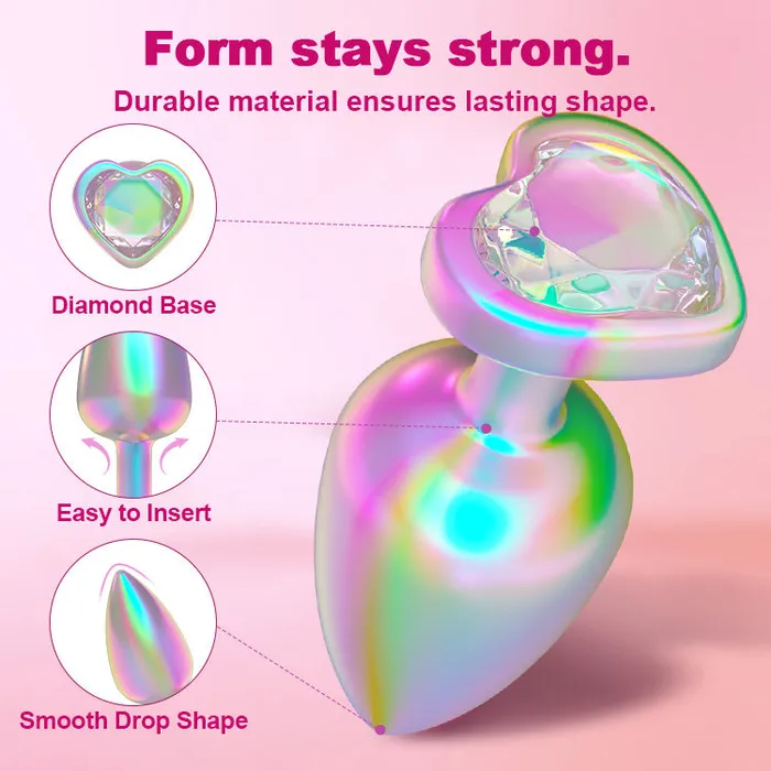 Oronova Anal Rainbow Gemstone Metal Anal Butt Plug Set