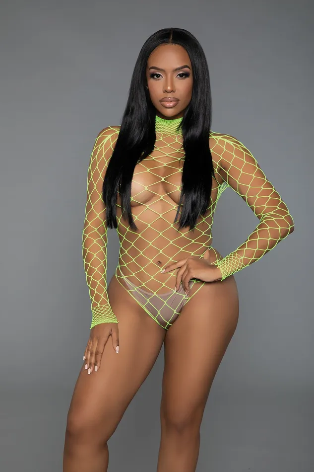 BeWicked Dancing All Night Neon Green Bodystocking BeWicked Bodystockings Playsuits BeWicked Dancing All Night Neon Green Bodystocking BeWicked Bodystockings Playsuits