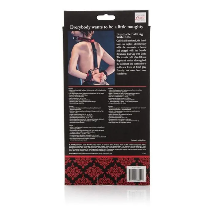 CALEXOTICS Couples Calexotics Scandal Breathable Ball Gag with Cuffs