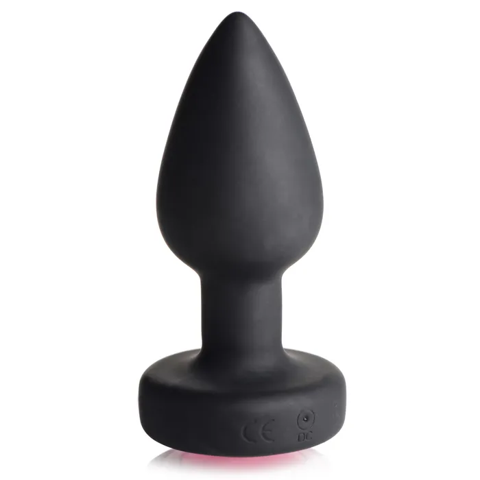 28X Vibrating Silicone Pink Gem Anal Plug Booty Sparks Male Sex Toys