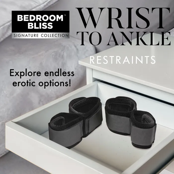 Couples Bedroom Bliss Velvet Plush Wrist to Ankle Cuffs