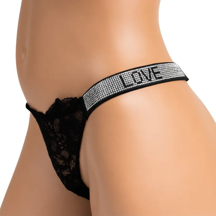 JSY Love Diamante Sheer Lace GString JSY Vibrators