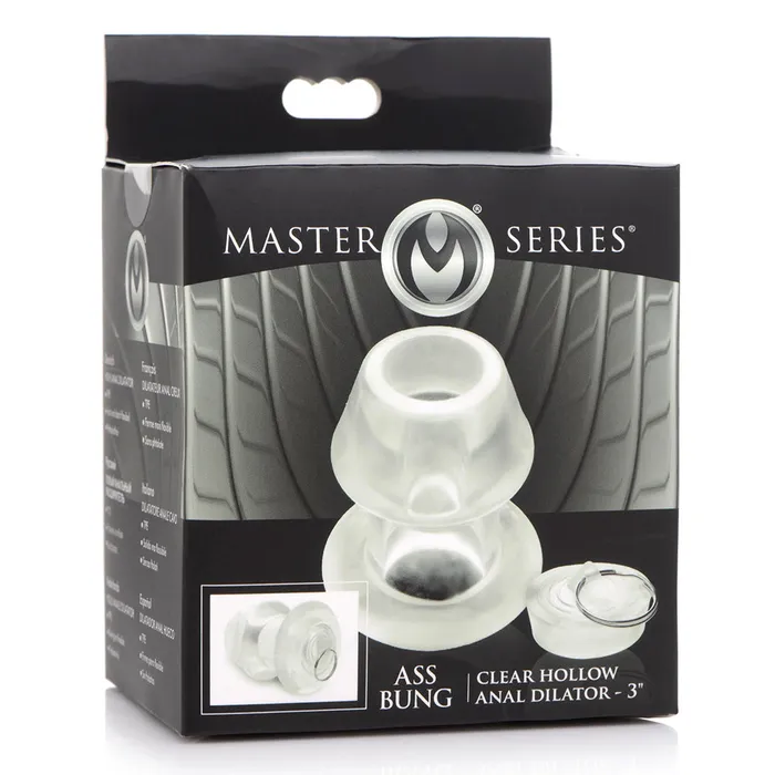 Master Series Ass Bung Clear Hollow Anal Dilator With Plug Master Series Male Sex Toys