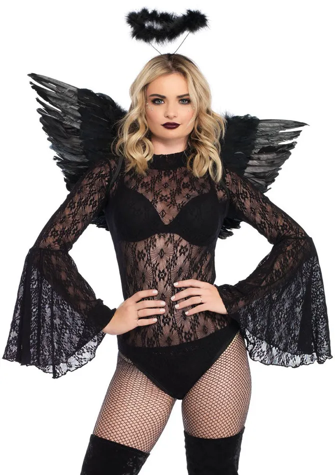 Anal Leg Avenue 2 Pc Angel Accessory Kit Black