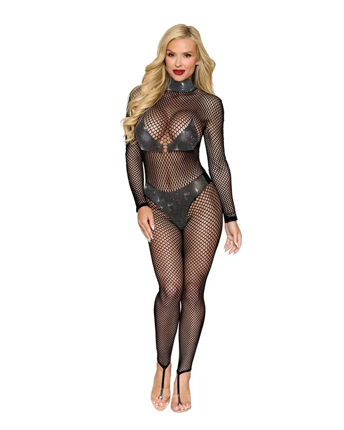 Bodystockings Playsuits Dreamgirl Bodystocking Dmnd One Size Black
