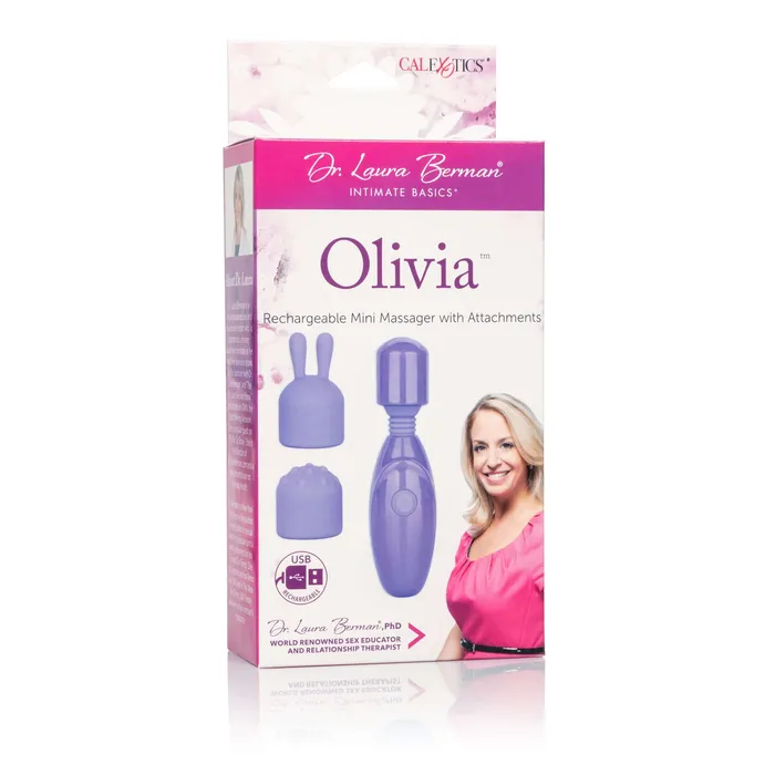 CalExotics Dr Laura Berman Olivia Rechargeable Mini Massager With Attachments Female Sex Toys CalExotics Dr Laura Berman Olivia Rechargeable Mini Massager With Attachments Female Sex Toys
