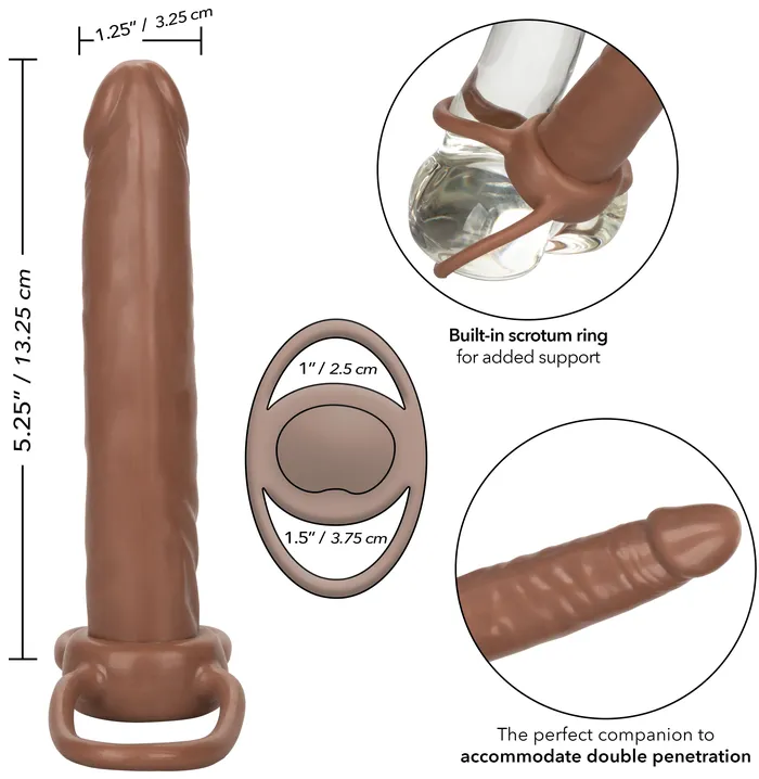 CalExotics Female Sex Toys Accommodator Dual Penetrator Brown