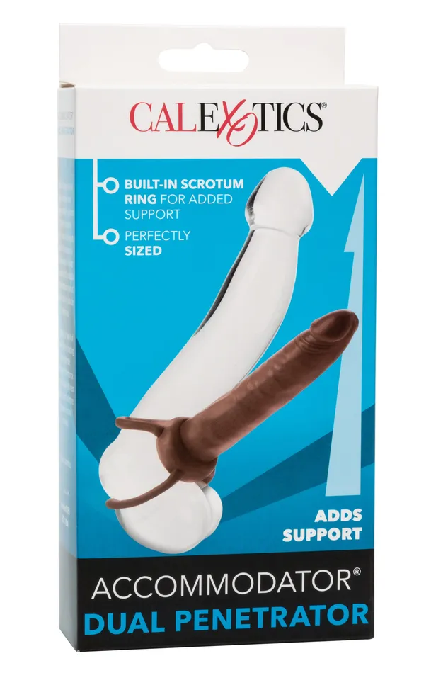 CalExotics Female Sex Toys Accommodator Dual Penetrator Brown