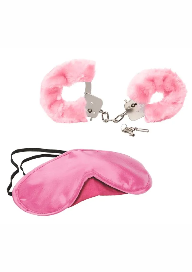 CalExotics Female Sex Toys Pleasure Cuffs With Satin Mask
