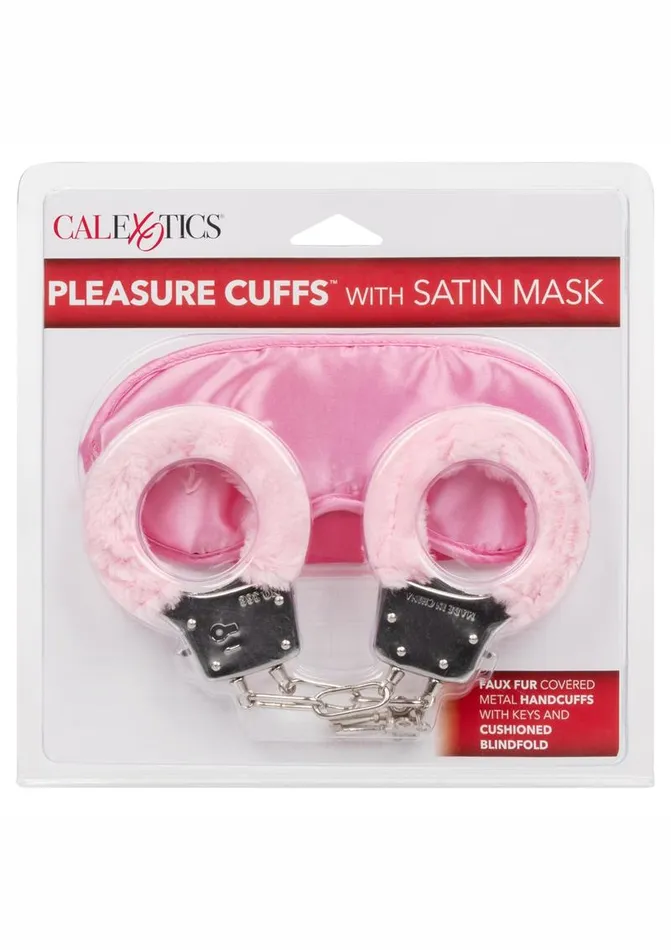 CalExotics Female Sex Toys Pleasure Cuffs With Satin Mask
