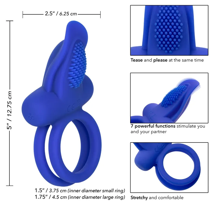 CalExotics Female Sex Toys Silicone Rechargeable Dual Pleaser Enhancer CalExotics Female Sex Toys Silicone Rechargeable Dual Pleaser Enhancer