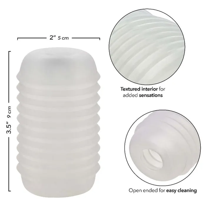 CalExotics Pop Sock Ribbed Masturbation Sleeve Clear Male Sex Toys CalExotics Pop Sock Ribbed Masturbation Sleeve Clear Male Sex Toys